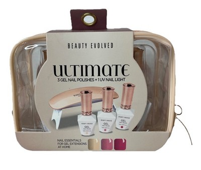 Beauty Evolved Ultimate 3 Gel Nail Polishes + UV Nail Light NWT