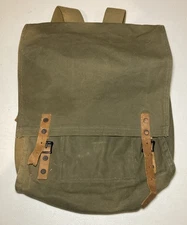 Vintage U.S. Forest Service Back Pack Green Canvas Leather Straps