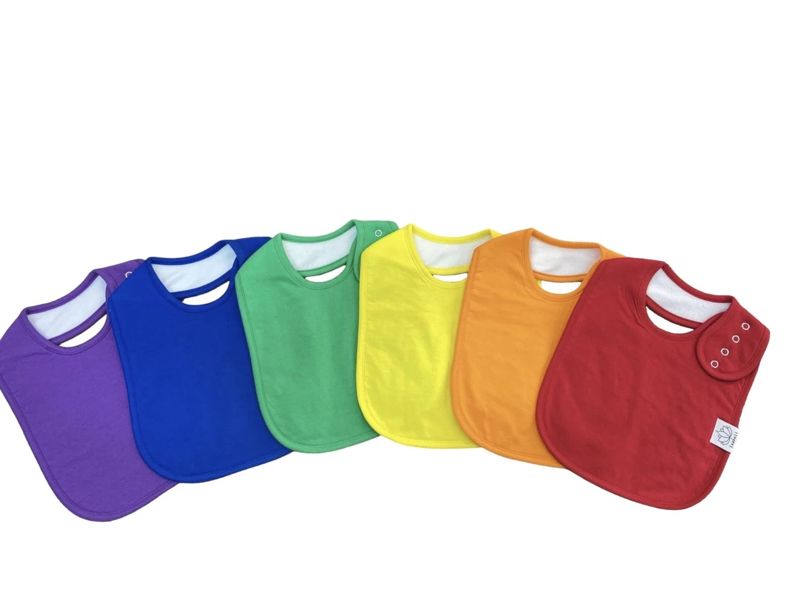Organic Cotton Toddler Drool Bibs 6 Pack - Rainbow