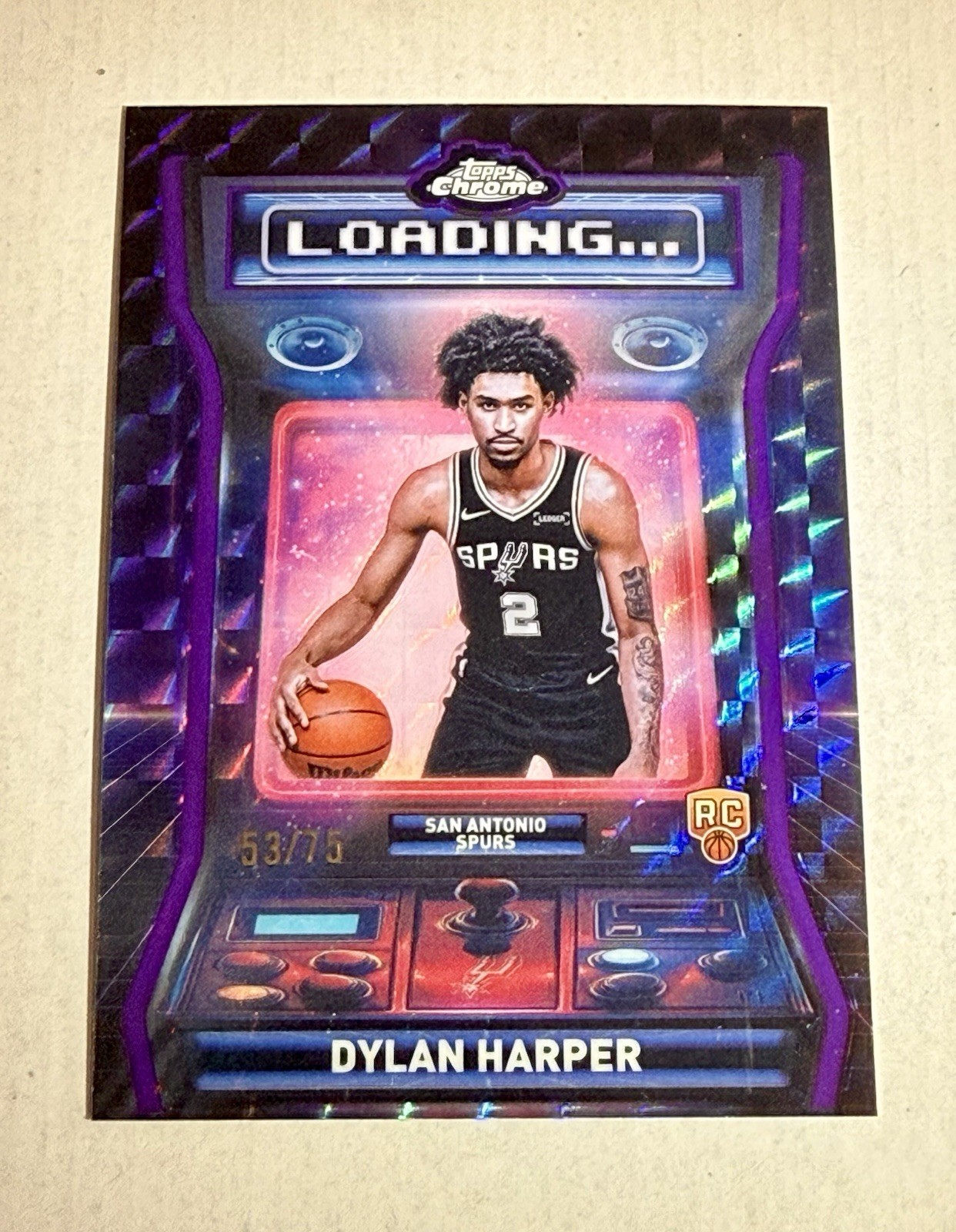 2025-26 Topps Chrome Loading Purple Geometric Refractor #'d /75 DYLAN HARPER RC