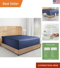 400 Thread Count King Fitted Sheet - Soft, Durable Organic Cotton Percale