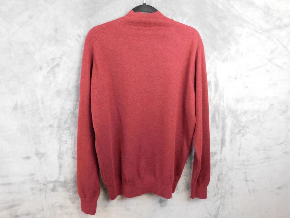 Peter Millar Sweater Mens Large Red Half Zip Cashmere Blend Pullover Lightweight - Image 4 of 4