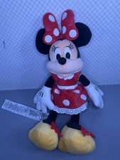 Disney Minnie Mouse Red Polka Dot Dress And Bow Plush Stuffed Animal 15  