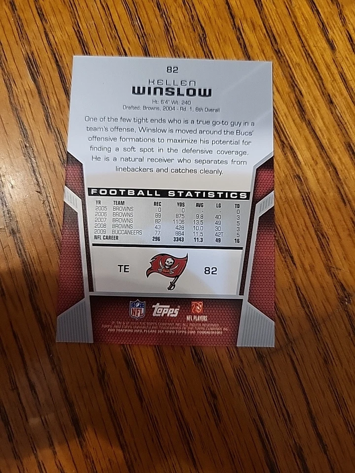 2010 Topps Unrivaled Kellen Winslow #266/299 - Image 3 of 4