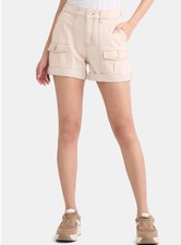 Time and Tru Women's Utility Cuff Shorts, 4" Inseam, beige NEW Size 18