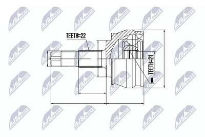 Gelenksatz Antriebswelle NTY NPZ-FT-023 für MITO FIAT STILO ALFA IDEA PUNTO OPEL