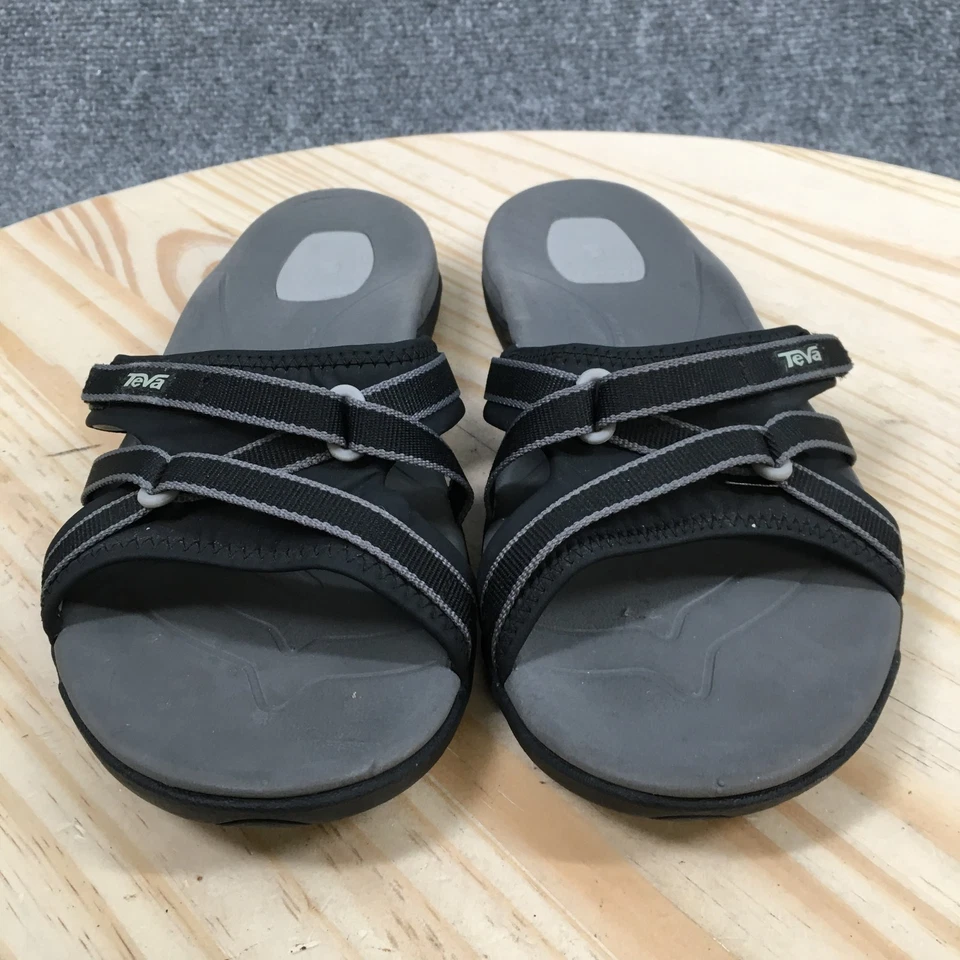 Sandalias Teva para mujer 10 Tirra Slide cuero negro correa cruzada sin cordones SN1003990 Foto 4 de 4