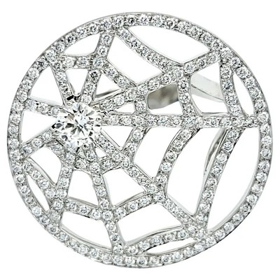 #ad 1.0 Ct Forever One Round Cut Moissanite Stone Open Spiderweb Disc Cocktail Ring $147.26