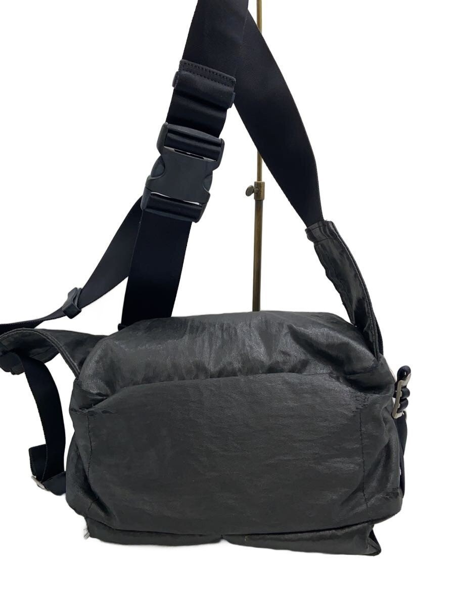 バッグ PORTER WAXED COTTON SHOULDER BAG PORTER Black Waxed Cotton Crossbody Shoulder Bag Used Japan