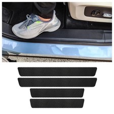 4Pcs Car Door Sill Protector,Sport Carbon Fiber Threshold Anti-Scratch Sticke...