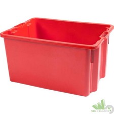 CASSA CHIUSA SOVRAPPONIBILE CASSETTA PER ALIMENTI 58x42x29 CM LT 50 ROSSA