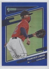 2021 Panini Donruss Variation Holo Blue Francisco Lindor (Fielding) #139 4s2