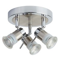 5W Aries (Gu10 Led) Ip44 3Flammige Runde Chrom Strahlerplatte Big.Light