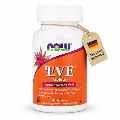 NOW Foods Eve Frauen Multivitamin 90 Tabletten mit CoQ10 Cranberry Eisen