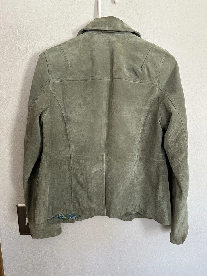 Chaqueta de Gamuza Forrada con Volantes Talla M Blazer Retro Country Y2K Foto 2 de 4