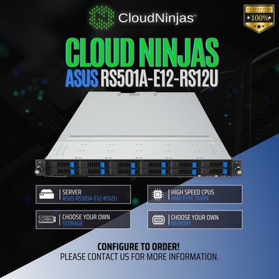 ASUS RS501A-E12-RS12U 12 Bay Server AMD EPYC 9965 TURIN 192 Cores NVMe M.2 CTO