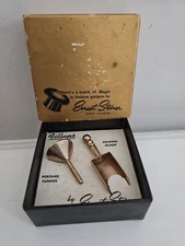 Vtg 1940s Perfume Funnel Ernest Steiner Fillups Brass  Powder Scoop Original Box