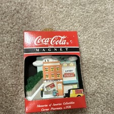Coca-Cola Memories of America Corner Pharmacy Advertising Magnet 1996 Soda Theme