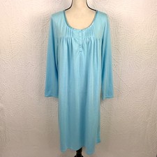 Adonna Blue Nightgown Sleepwear Size M Knit Long Sleeve Prairie Peasant