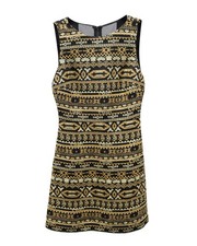 Alice + Olivia Tribal Print Strapless Dress In Acrylic Women Gold Xs
