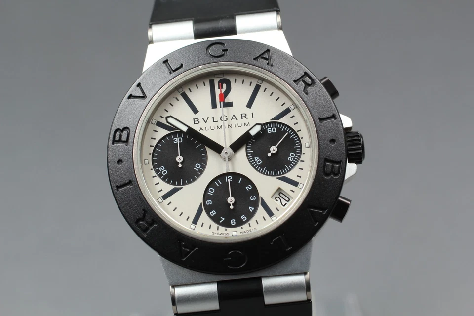 [N MINT] BVLGARI Diagono Aluminium AC38TA Automatic 37J Chronograph Men's Watch - Image 4 of 4