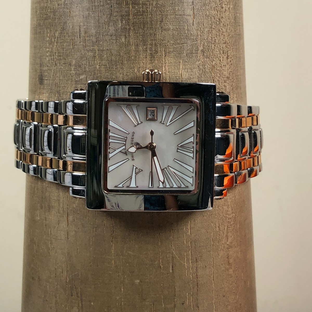 Swiss Legend Women 20024 Fashion MOP Two Tone Square Quartz 29mm