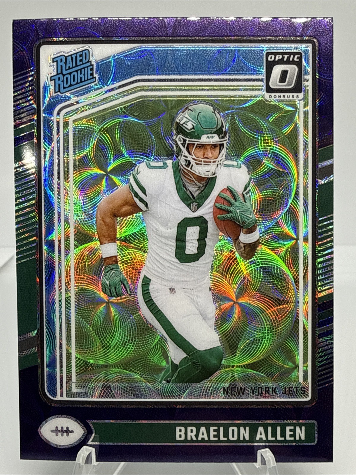 2024 Panini Donruss Optic Braelon Allen Purple Scope Prizm Rated Rookie #211 NYJ