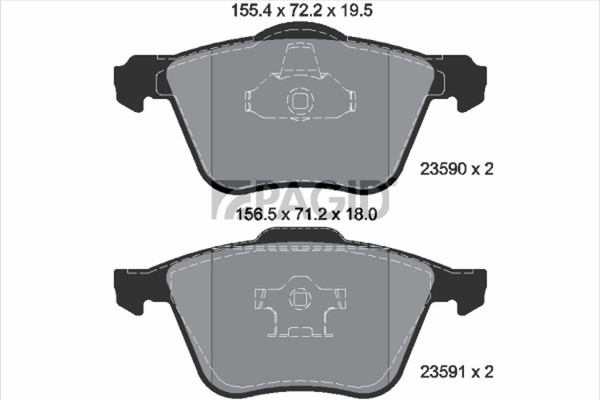 Pagid Bremsbelagsatz Scheibenbremse T1473N FüR Volvo V70 2 285 XC90 1 275 Van-image