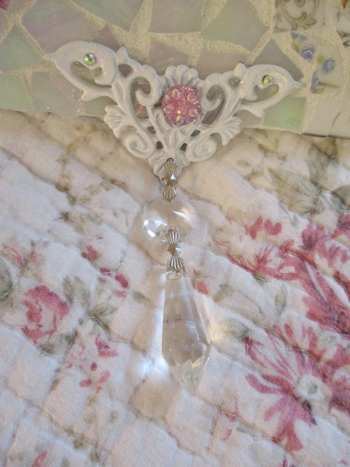 Espejo de mosaico de China rota estilo Shabby Chic con cristal Foto 3 de 4