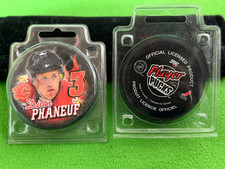 NHLPA Hockey Calgary Flames Dion Phaneuf Player Photo Puck