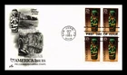 US COVER PUAS AMERICA SOUTHWEST CARVED FIGURE FDC BLOCK OF 4 ARTCRAFT