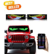 2Pcs Devil Eyes Light for Cars,Flexible Scrolling Programmable LED Signs,LED ...