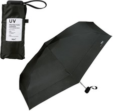 Wpc UV Protection Parasol for Sun Rain Black 53cm 240g UV Shield 100 UPF50