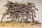 1” Old Square Nails 100 Real 1850’s Vintage Rusty Patina 5/32” Round Head Brads — photo 1