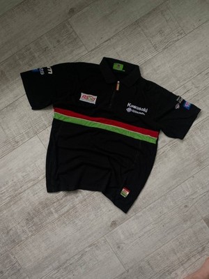 Kawasaki Racing Team Polo Shirt Fuchs Silkolene Motorcycle Men's Size Large