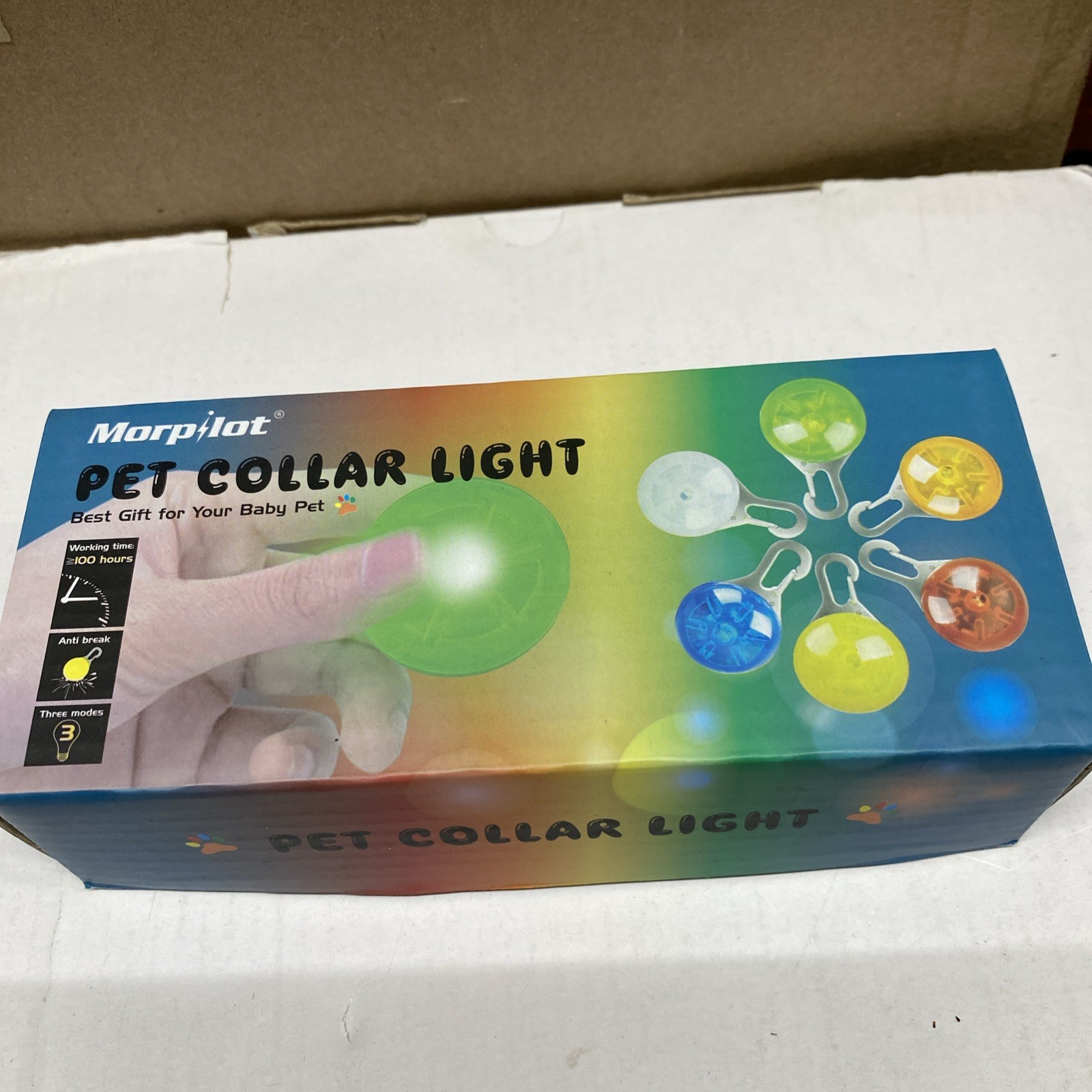 Mini Pet Dog Cat Puppy LED Collar Safety Night Light 6pc Three Mode!! New!!