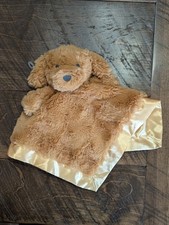 Cloud Island Golden Tan Puppy Dog Swirls Baby Security Blanket Plush Lovey Satin