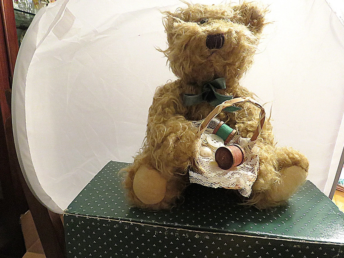 Berkeley Designs Teddy Bear holding a Sewing Basket #K5816 - Needs