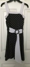My Michelle Girls 12 Dress Black  White Polka Dot Summer