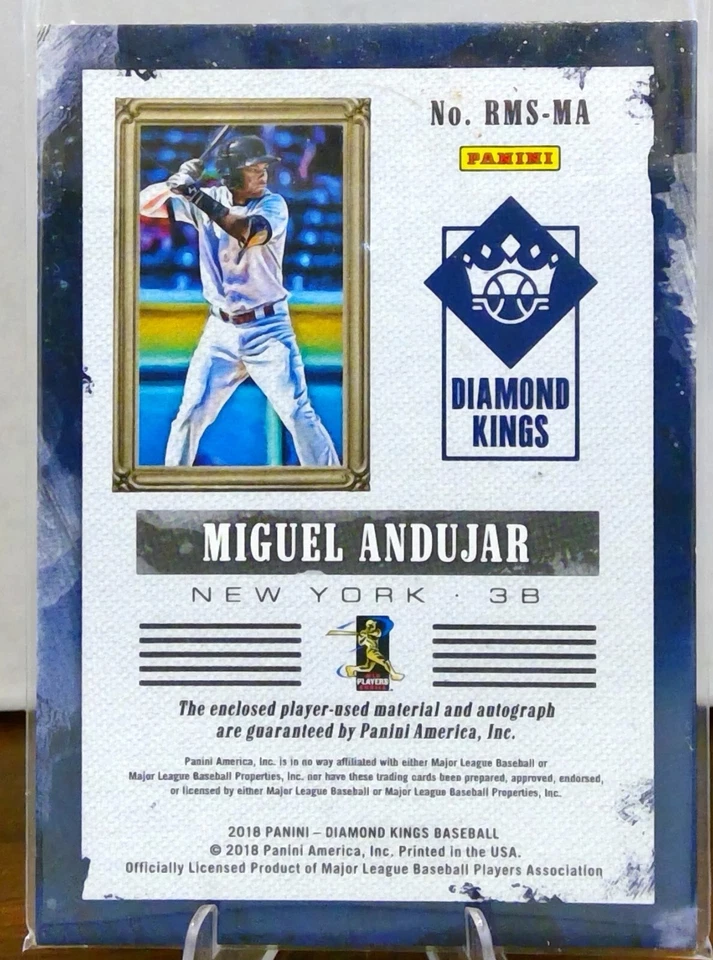 2018 Panini Diamond Kings Dual Patch Auto - Miguel Andujar /299 - Image 2 of 4