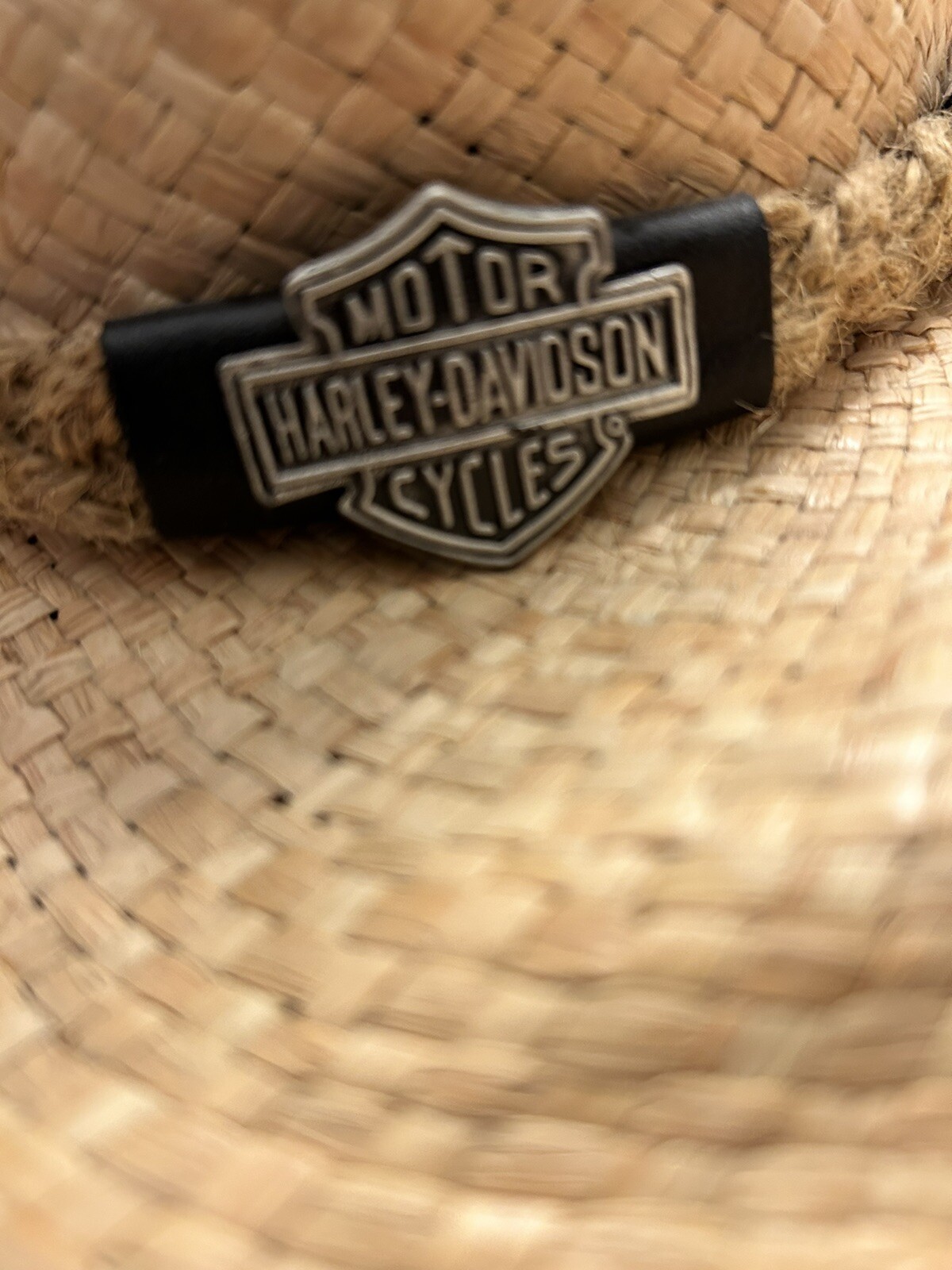 Harley Davidson Straw Cowboy Hat Size Small F&M Hat C… Gem