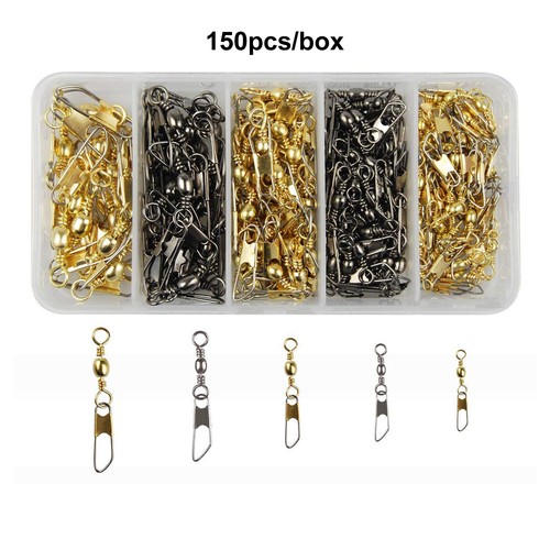 Fishing Swivels Snaps Kit Rolling Barrel Swivel Lure Connector Tackle Box 1#-10# - Picture 15 of 48