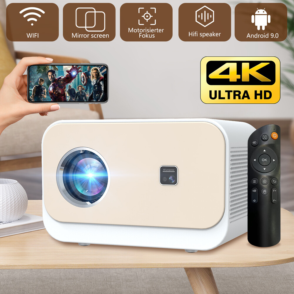 Mini Projector 20000 Lumen LED 1080P WiFi Bluetooth Portable Home Theater Video-image