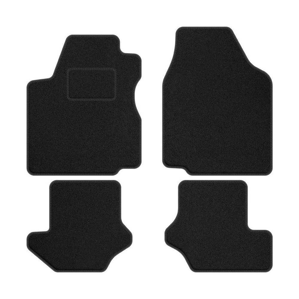 Tapis de sol velours premium bordure cuir rouge pour Ford Fiesta IV style élégant