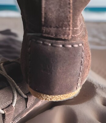 GUCCI SUEDE-WALLABEE DESERT BOOTS DARK-BROWN/w GUM SOLES MENS SIZE 11.5 D GUCCI SUEDE-WALLABEE DESERT BOOTS DARK-BROWN/w GUM SOLES  main image 2