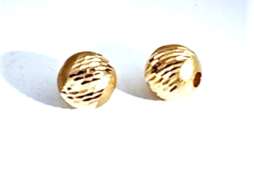 Vintage 14K Y Gold Add-A-Beads Diamond Cut 10 mm Lot of 2