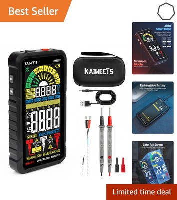 Full-Screen Digital Multimeter with Auto Ranging - Safe Electrical Testing Tool