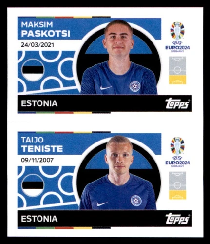 Topps Euro 2024 Sticker - Maksim Paskotsi/Taijo Teniste Estonia No. EST8-9