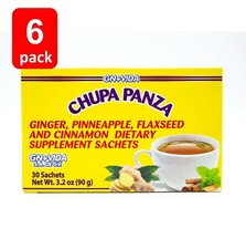 6 Boxes - Chupa Panza Tea Ginger, Pineapple, Flaxseed and Cinnamon x 30 Sachets