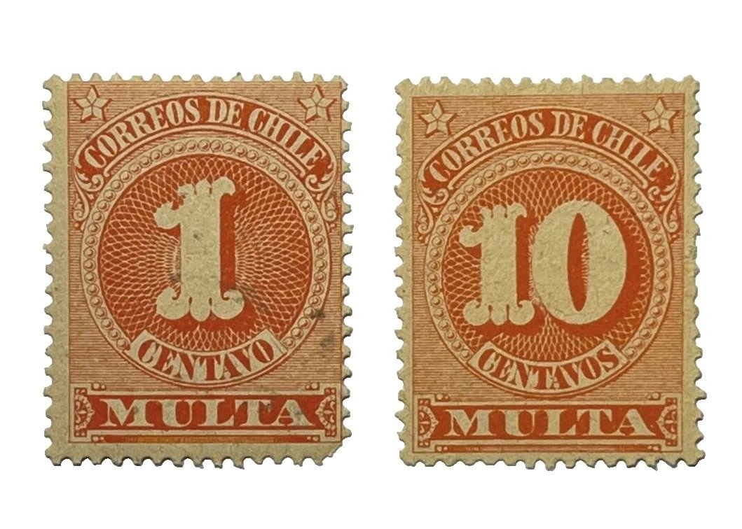 Used Postage Due Chilean Stamps